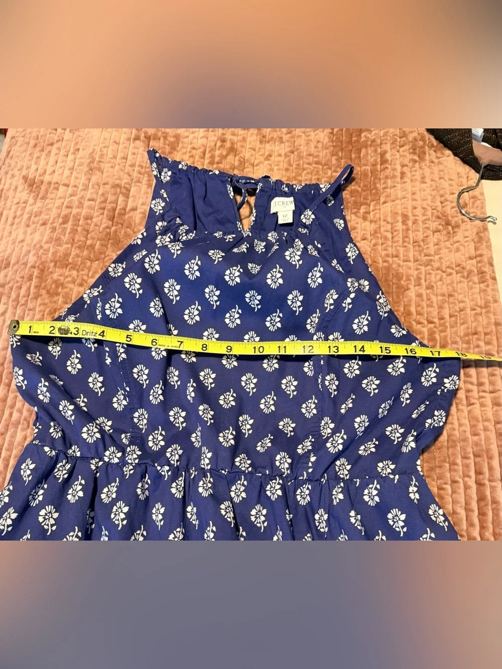 J. Crew purple blue Halter Summer Dress with White Floral Print